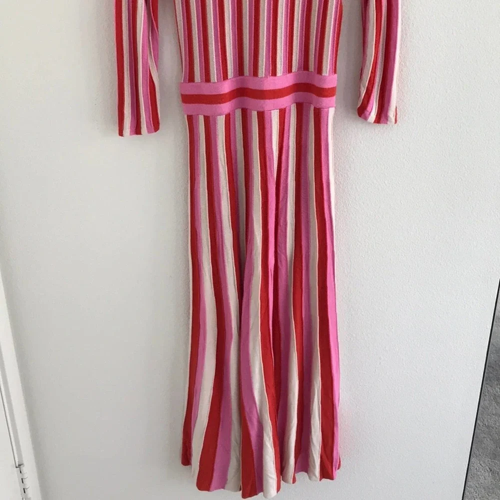 Foxiedox Echo Stripe Midi Sweater Dress Size Small - Picture 8 of 9